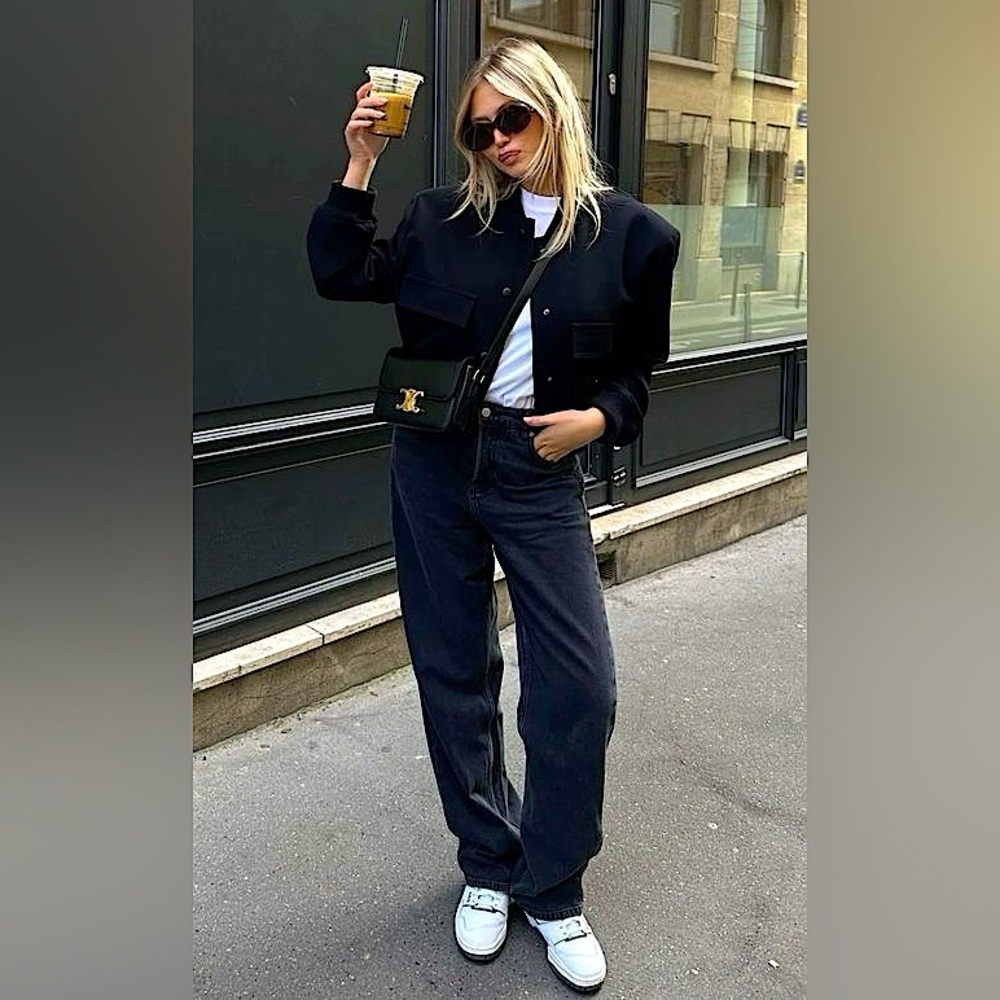 ZARA ✨VIRAL✨ Shoulder Pad Bomber Jacket
